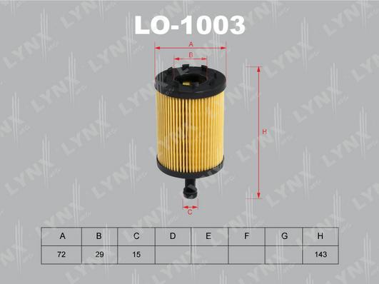 LYNXauto LO-1003 - Eļļas filtrs autodraugiem.lv