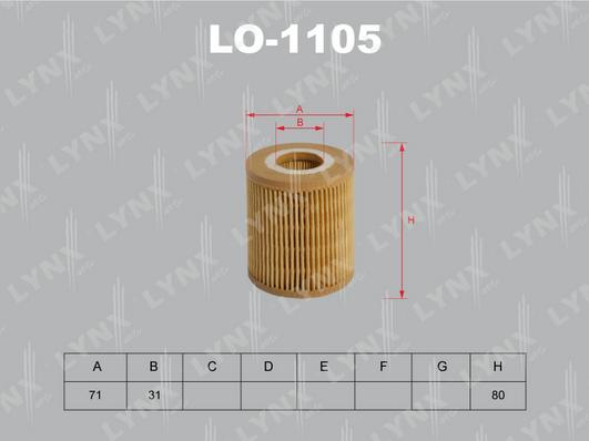 LYNXauto LO-1105 - Eļļas filtrs autodraugiem.lv