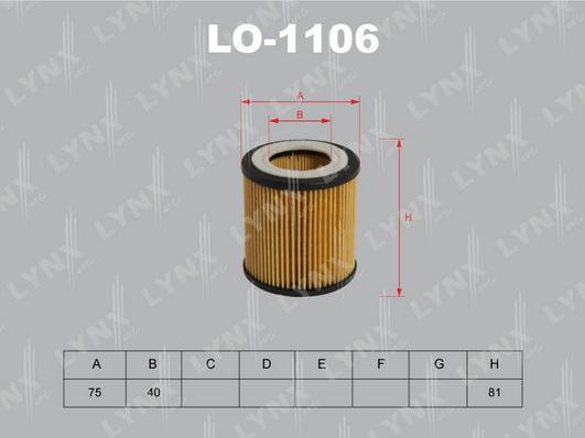 LYNXauto LO-1106 - Eļļas filtrs autodraugiem.lv