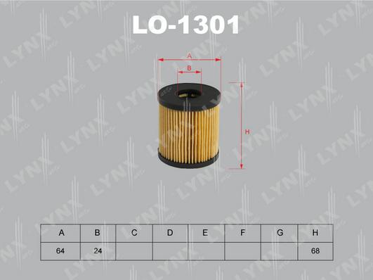 LYNXauto LO-1301 - Eļļas filtrs autodraugiem.lv