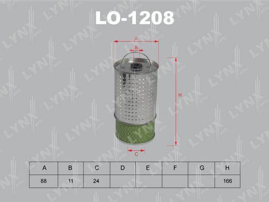 LYNXauto LO-1208 - Eļļas filtrs autodraugiem.lv