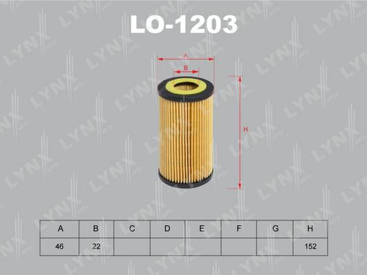 LYNXauto LO-1203 - Eļļas filtrs autodraugiem.lv