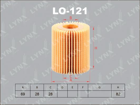 LYNXauto LO-121 - Eļļas filtrs autodraugiem.lv