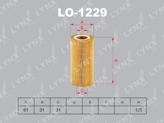 LYNXauto LO-1229 - Eļļas filtrs autodraugiem.lv
