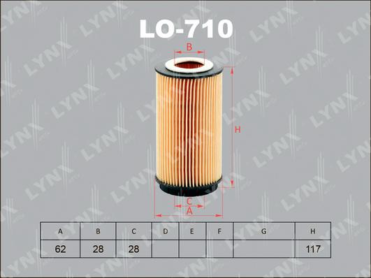 LYNXauto LO-710 - Eļļas filtrs autodraugiem.lv