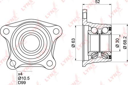 LYNXauto WB-1022 - Riteņa rumbas gultņa komplekts autodraugiem.lv