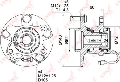 LYNXauto WH-1370 - Riteņa rumbas gultņa komplekts autodraugiem.lv