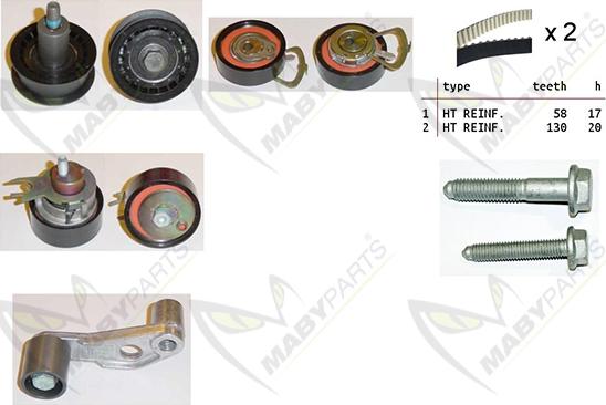 Mabyparts OBK010080 - Zobsiksnas komplekts autodraugiem.lv