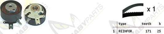 Mabyparts OBK010154 - Zobsiksnas komplekts autodraugiem.lv