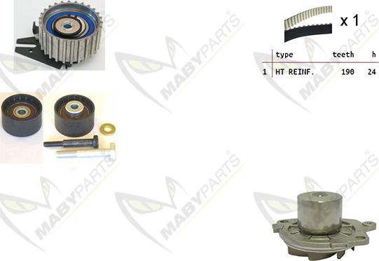 Mabyparts OBKWP0069 - Ūdenssūknis + Zobsiksnas komplekts autodraugiem.lv