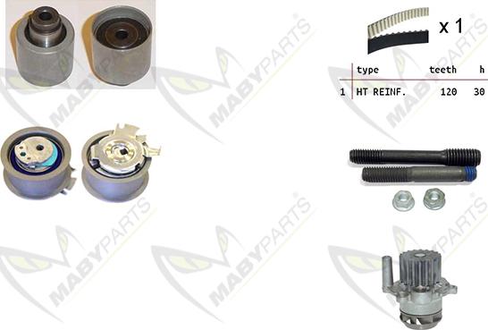 Mabyparts OBKWP0110 - Ūdenssūknis + Zobsiksnas komplekts autodraugiem.lv