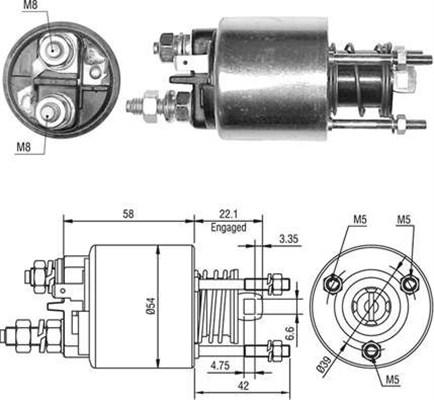 Magneti Marelli 940113050497 - Ievilcējrelejs, Starteris autodraugiem.lv