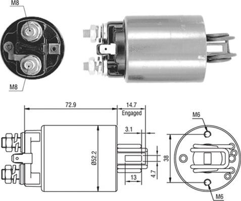 Magneti Marelli 940113050409 - Ievilcējrelejs, Starteris autodraugiem.lv