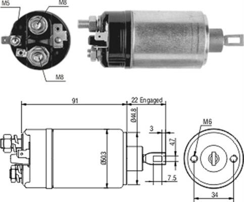 Magneti Marelli 940113050166 - Ievilcējrelejs, Starteris autodraugiem.lv