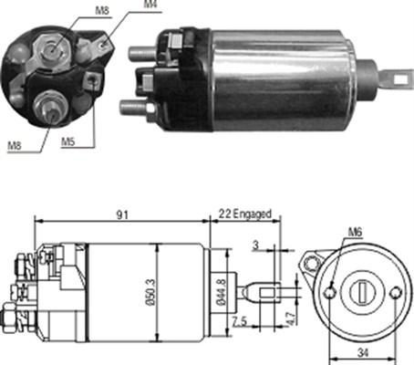 Magneti Marelli 940113050168 - Ievilcējrelejs, Starteris autodraugiem.lv