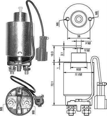 Magneti Marelli 940113050285 - Ievilcējrelejs, Starteris autodraugiem.lv