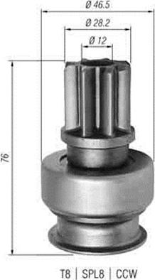 Magneti Marelli 940113020343 - Zobrats, Starteris autodraugiem.lv
