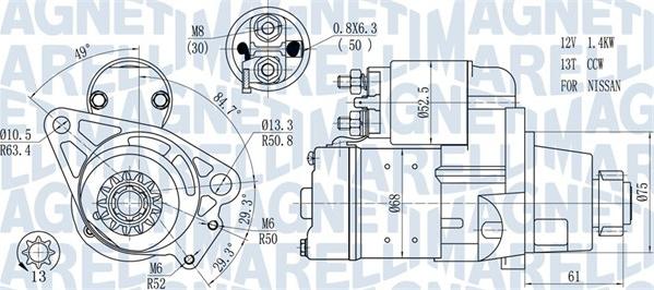 Magneti Marelli 063721306010 - Starteris autodraugiem.lv