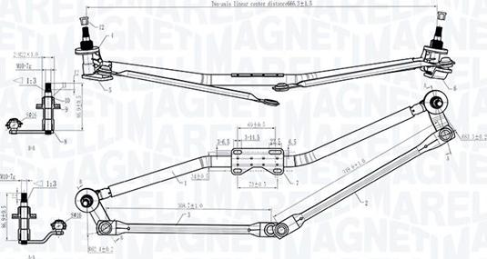 Magneti Marelli 085570170010 - Stiklu tīrītāja sviru un stiepņu sistēma autodraugiem.lv