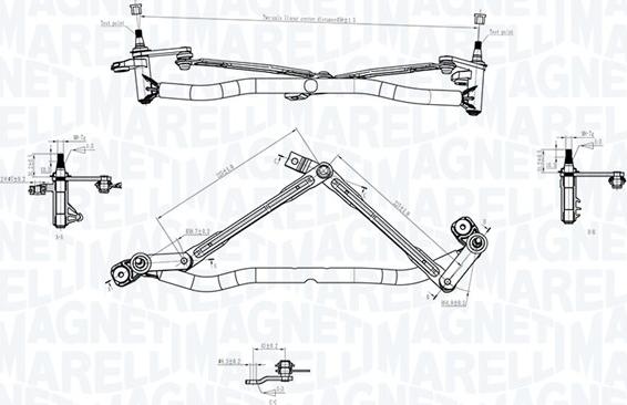 Magneti Marelli 085570746010 - Stiklu tīrītāja sviru un stiepņu sistēma autodraugiem.lv