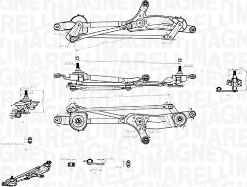 Magneti Marelli 085570711010 - Stiklu tīrītāja sviru un stiepņu sistēma autodraugiem.lv