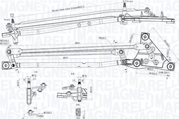 Magneti Marelli 085570738010 - Stiklu tīrītāja sviru un stiepņu sistēma autodraugiem.lv