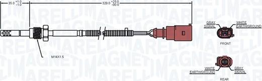 Magneti Marelli 172000029010 - Devējs, Izplūdes gāzu temperatūra autodraugiem.lv