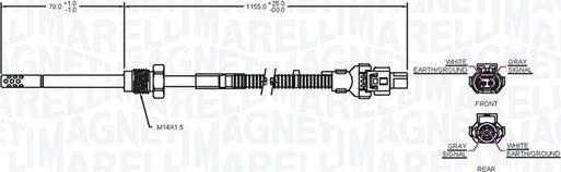 Magneti Marelli 172000195010 - Devējs, Izplūdes gāzu temperatūra autodraugiem.lv