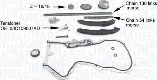 Magneti Marelli 341500001210 - Sadales vārpstas piedziņas ķēdes komplekts autodraugiem.lv