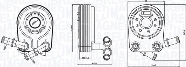 Magneti Marelli 350300000100 - Eļļas radiators, Motoreļļa autodraugiem.lv
