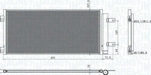 Magneti Marelli 350203101600 - Kondensators, Gaisa kond. sistēma autodraugiem.lv