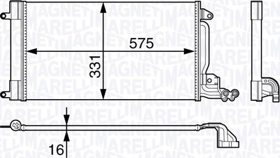 Magneti Marelli 350203715000 - Kondensators, Gaisa kond. sistēma autodraugiem.lv