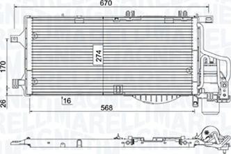 Magneti Marelli 350203783000 - Kondensators, Gaisa kond. sistēma autodraugiem.lv