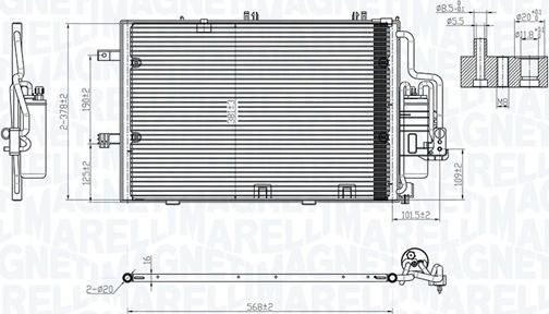 Magneti Marelli 350203770000 - Kondensators, Gaisa kond. sistēma autodraugiem.lv