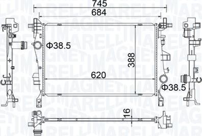 Magneti Marelli 350214400000 - Radiators, Motora dzesēšanas sistēma autodraugiem.lv