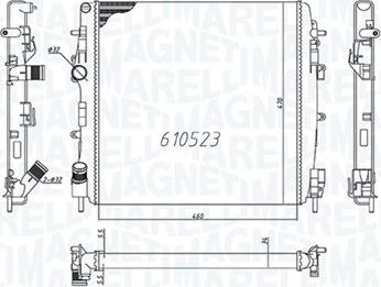 Magneti Marelli 350213995000 - Radiators, Motora dzesēšanas sistēma autodraugiem.lv