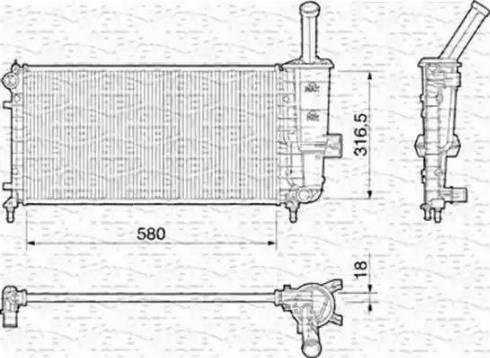 Magneti Marelli 350213195000 - Radiators, Motora dzesēšanas sistēma autodraugiem.lv