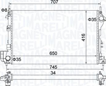 Magneti Marelli 350213195700 - Radiators, Motora dzesēšanas sistēma autodraugiem.lv