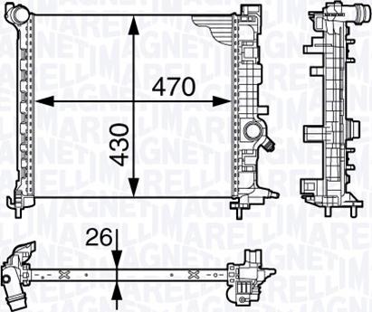 Magneti Marelli 350213143400 - Radiators, Motora dzesēšanas sistēma autodraugiem.lv