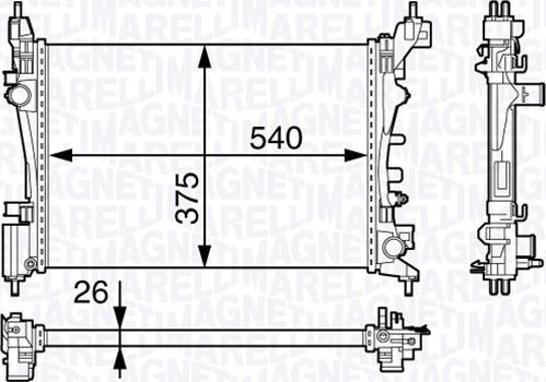 Magneti Marelli 350213143100 - Radiators, Motora dzesēšanas sistēma autodraugiem.lv