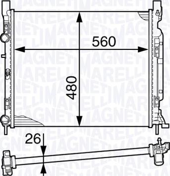 Magneti Marelli 350213142500 - Radiators, Motora dzesēšanas sistēma autodraugiem.lv