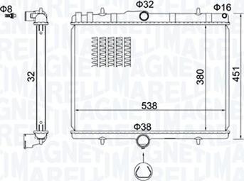 Magneti Marelli 350213151800 - Radiators, Motora dzesēšanas sistēma autodraugiem.lv