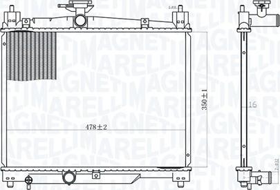 Magneti Marelli 350213164800 - Radiators, Motora dzesēšanas sistēma autodraugiem.lv