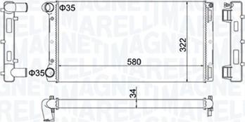 Magneti Marelli 350213163400 - Radiators, Motora dzesēšanas sistēma autodraugiem.lv