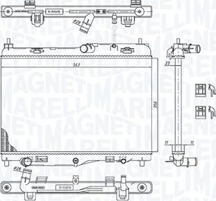 Magneti Marelli 350213184800 - Radiators, Motora dzesēšanas sistēma autodraugiem.lv