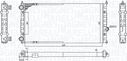 Magneti Marelli 350213187800 - Radiators, Motora dzesēšanas sistēma autodraugiem.lv