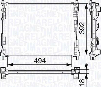 Magneti Marelli 350213132200 - Radiators, Motora dzesēšanas sistēma autodraugiem.lv