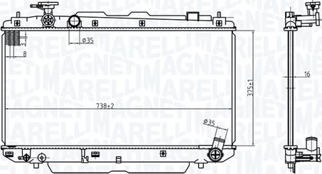 Magneti Marelli 350213176500 - Radiators, Motora dzesēšanas sistēma autodraugiem.lv