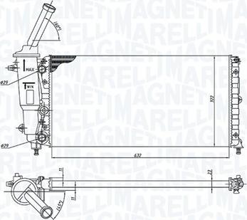 Magneti Marelli 350213172200 - Radiators, Motora dzesēšanas sistēma autodraugiem.lv