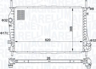 Magneti Marelli 350213177600 - Radiators, Motora dzesēšanas sistēma autodraugiem.lv